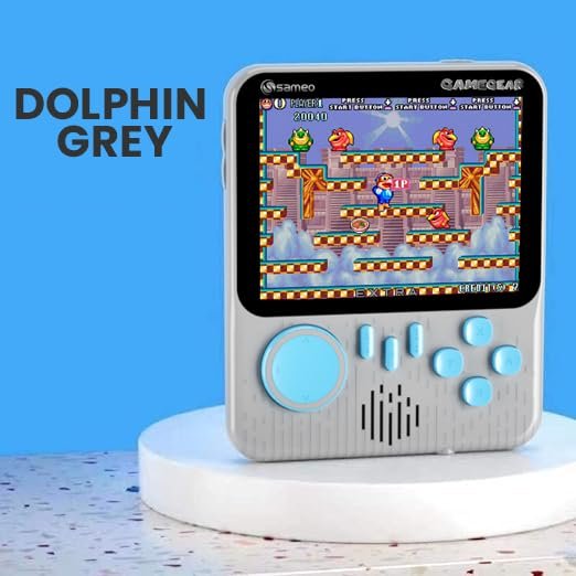 Sameo Gamegear Handheld Video Game Console, Retro Mini Game with 666 Classic Retro Game TV Compatible for Kids, Rechargeable 8 Bit Classic (Dolphin Grey) Visit the Sameo Store