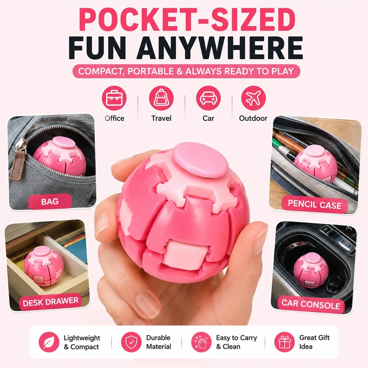 Braintastic Gear Ball for Kids & Adults | Rotating Decompression & Stress Relief Puzzle Ball | Sensory Hand Toy for Focus, Relaxation & Fun (Pack of 2)