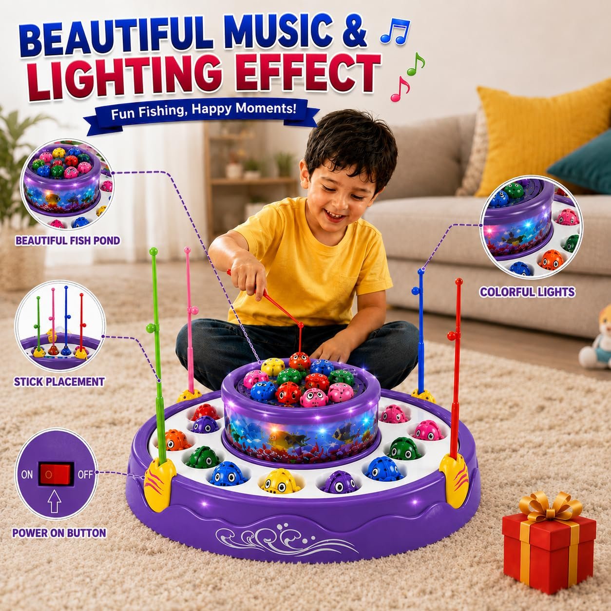 Braintastic 360° Rotating Fishing Game Toy for Kids 3+ Years