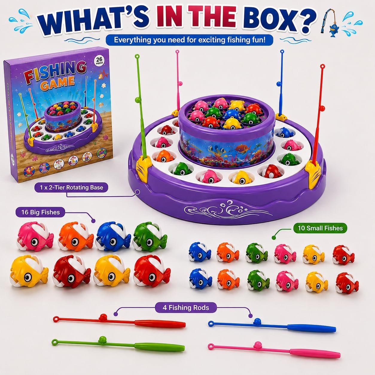 Braintastic 360° Rotating Fishing Game Toy for Kids 3+ Years